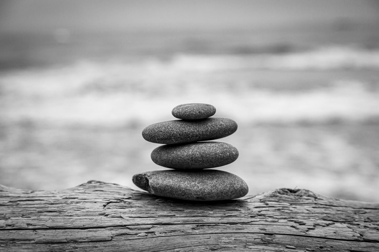 Zen Stones Closeup B&W Photograph Home Decor Premium Quality Poster Print Choose Your Sizes