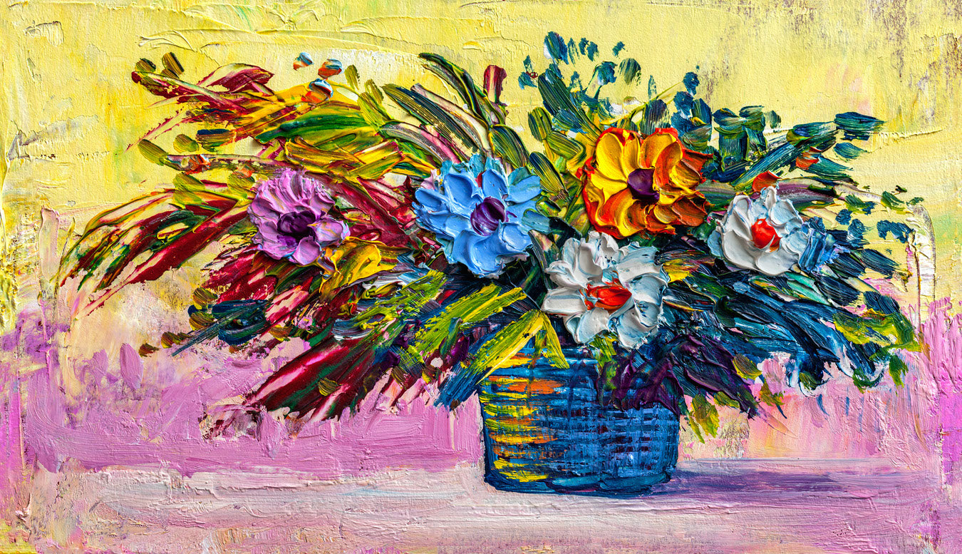 Flower Vase Oil Painting Print 100% Australian Made