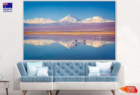 Lake & Snow Capped Mountain View Print 100% Australian Made