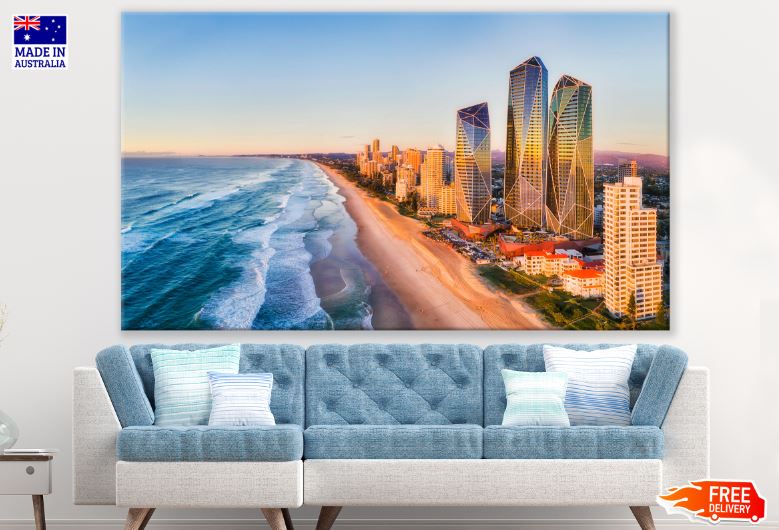 Stunning Sea & City Scenery Photograph Print 100% Australian Made