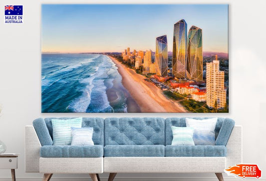 Stunning Sea & City Scenery Photograph Print 100% Australian Made