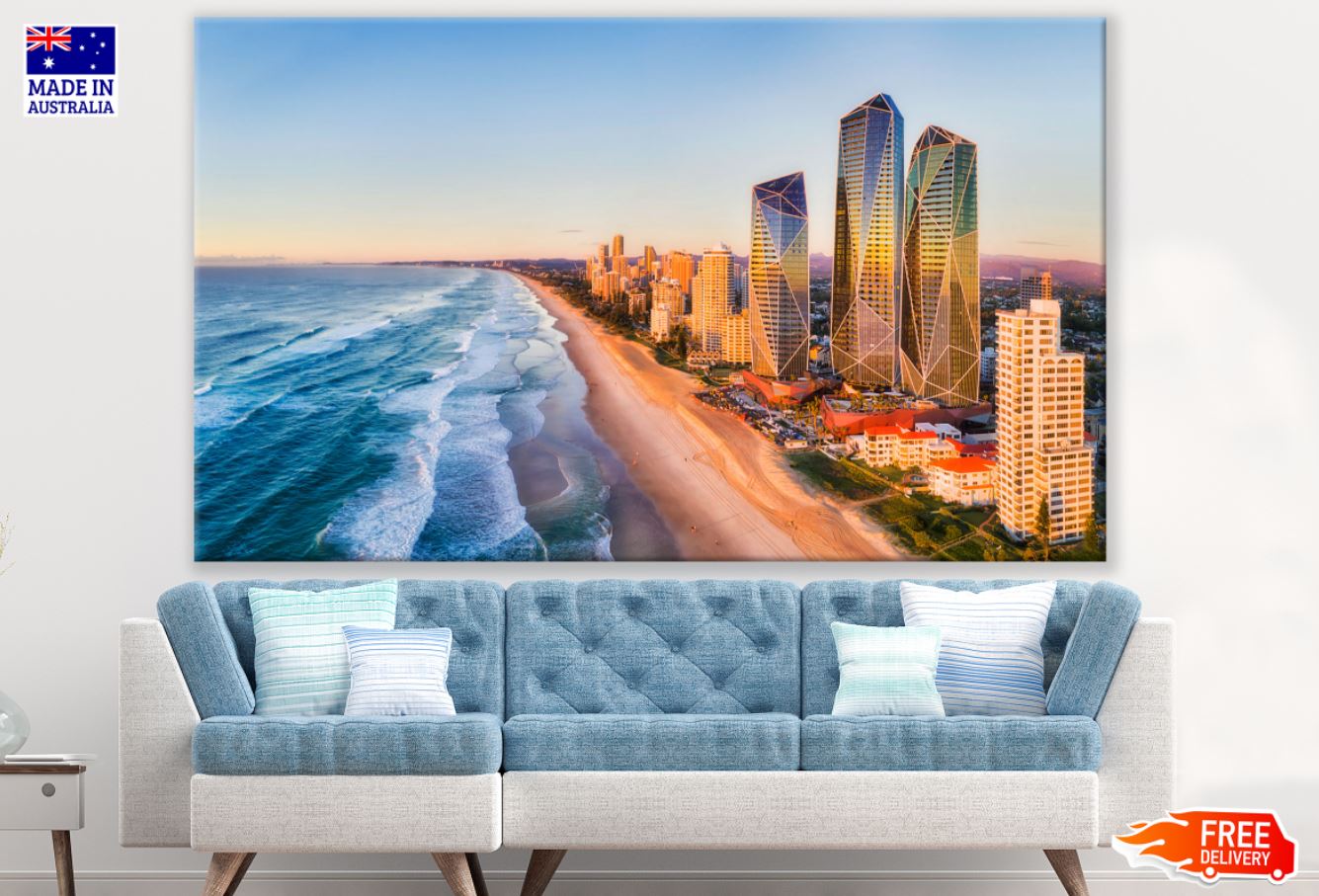 Sea & City Buildings Photograph Print 100% Australian Made