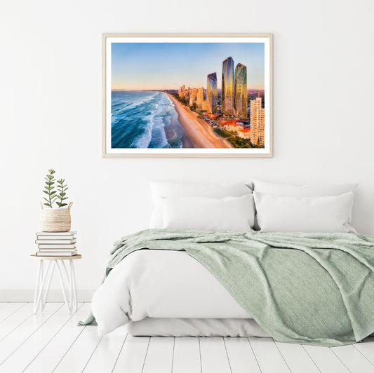 Sea & City Buildings Photograph Home Decor Premium Quality Poster Print Choose Your Sizes