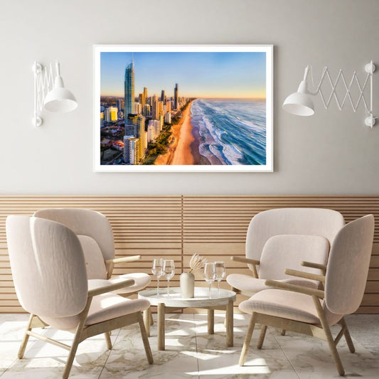 City & Sea Scenery Photograph Home Decor Premium Quality Poster Print Choose Your Sizes