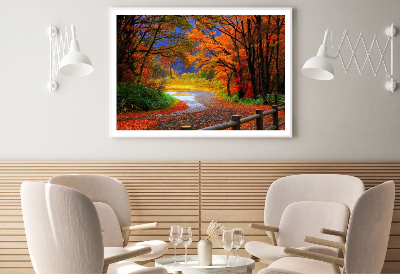 Autumn Tree Forest Road Scenery Home Decor Premium Quality Poster Print Choose Your Sizes