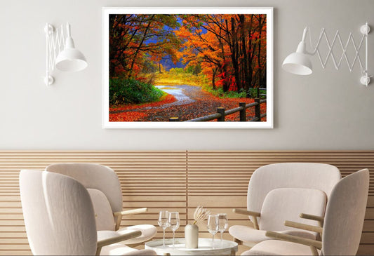 Autumn Tree Forest Road Scenery Home Decor Premium Quality Poster Print Choose Your Sizes