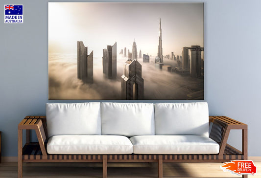 Misty City Sky View Photograph Print 100% Australian Made