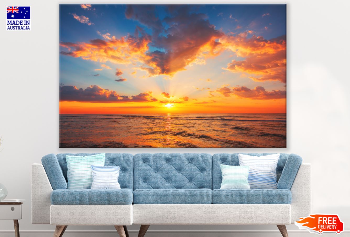 Sea Sunset Scenery Photograph Print 100% Australian Made