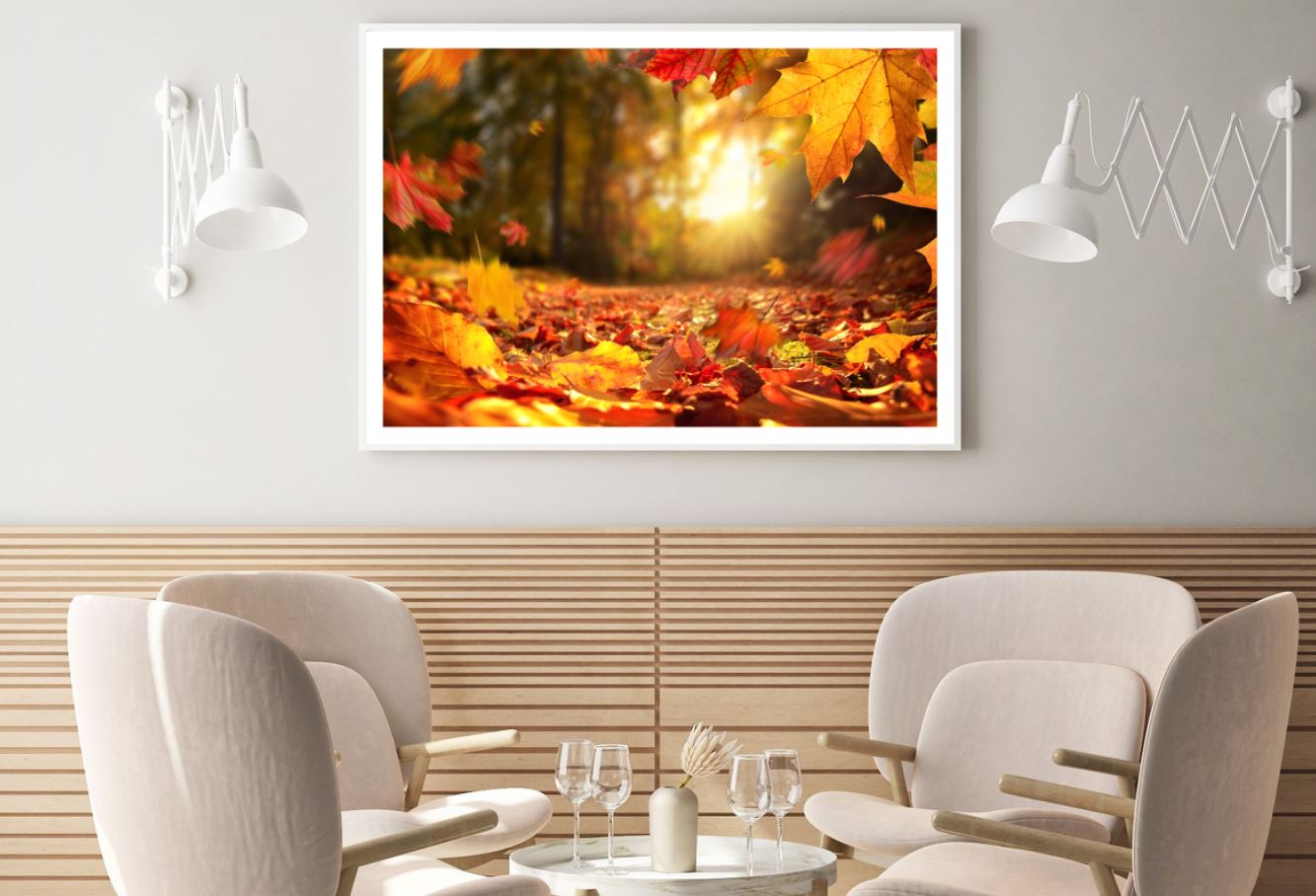 Autumn Leaves Falling Photograph Home Decor Premium Quality Poster Print Choose Your Sizes