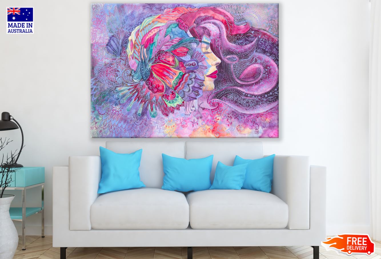 Girl & Abstract Painting Design Print 100% Australian Made
