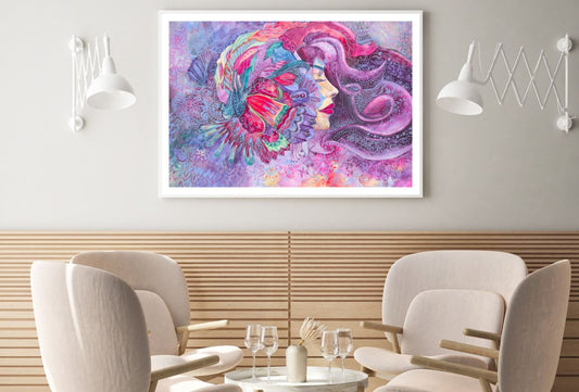 Girl & Abstract Painting Design Home Decor Premium Quality Poster Print Choose Your Sizes