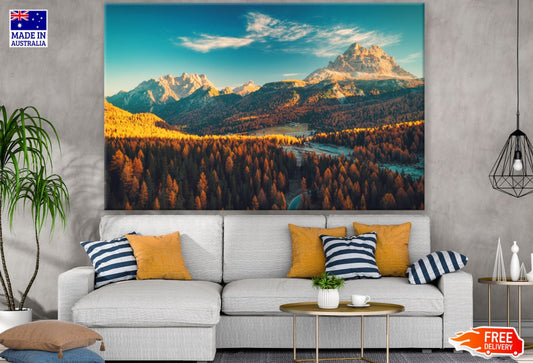 Pine Forest & Mountain Scenery Print 100% Australian Made
