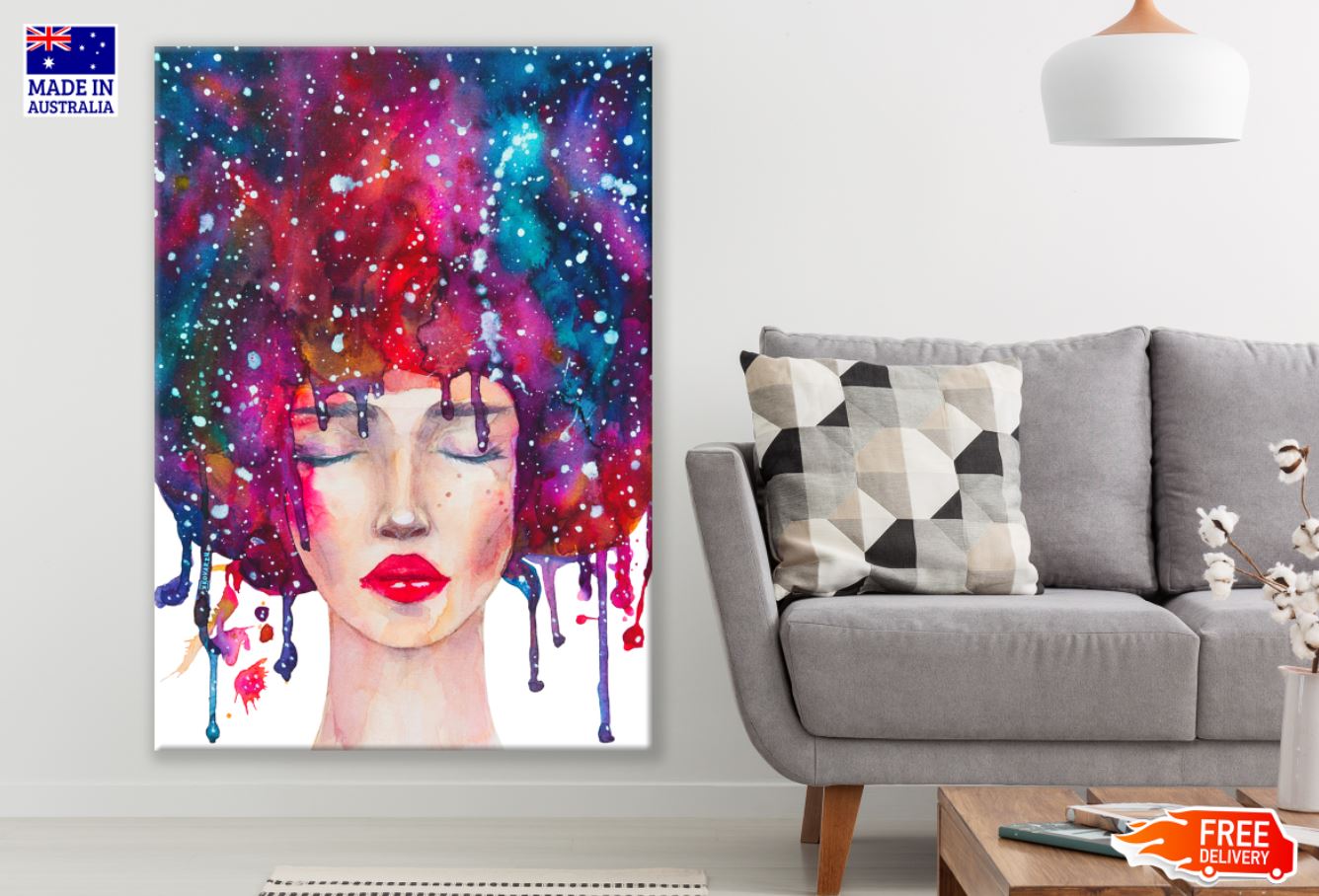 Girl Portrait Abstract Painting Print 100% Australian Made