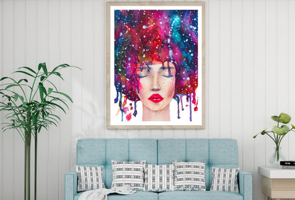 Girl Portrait Abstract Painting Home Decor Premium Quality Poster Print Choose Your Sizes