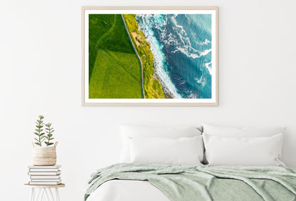 Sea Shore & Meadow Aerial View Home Decor Premium Quality Poster Print Choose Your Sizes