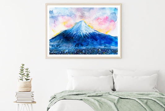 Snow Capped Mountain Watercolor Home Decor Premium Quality Poster Print Choose Your Sizes