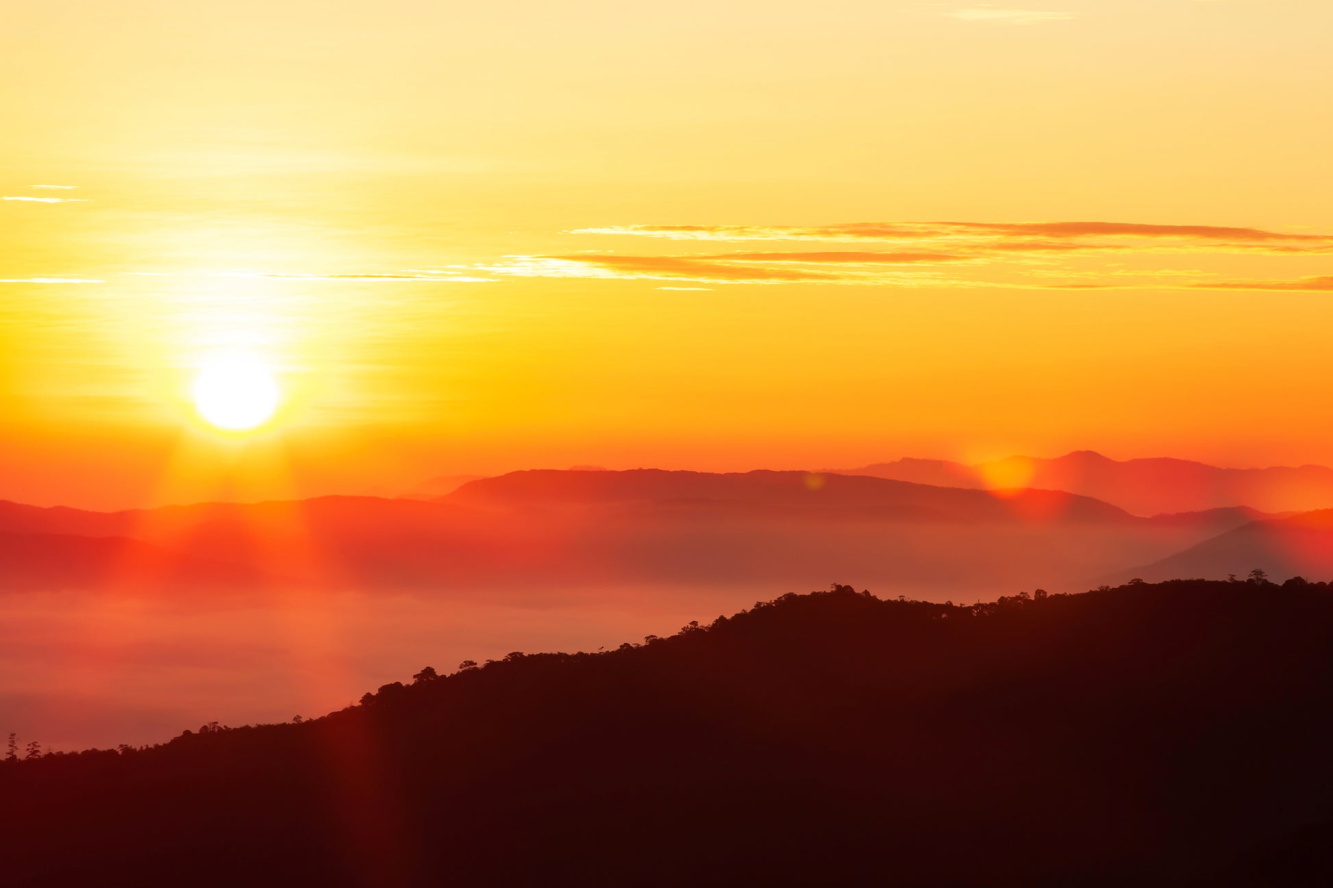 Sunset Mountains Scenery View Home Decor Premium Quality Poster Print Choose Your Sizes