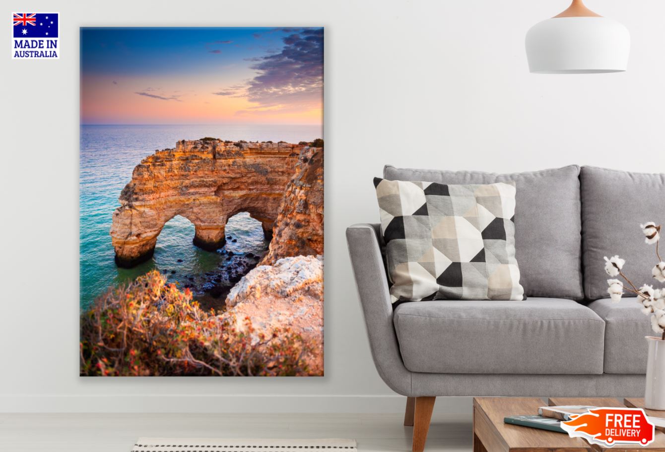 Rock Caves in Sea Photograph Print 100% Australian Made