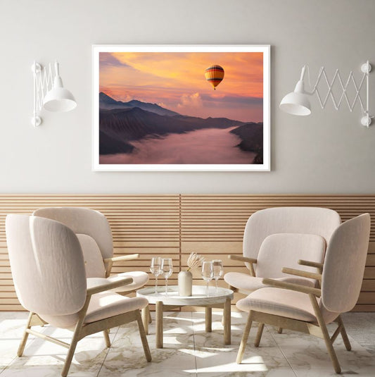 Hot Balloon Over Mountains View Home Decor Premium Quality Poster Print Choose Your Sizes