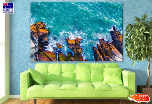 Rock & Sea Aerial View Photograph Print 100% Australian Made