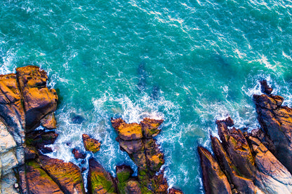 Rock & Sea Aerial View Photograph Print 100% Australian Made