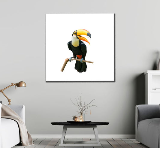 Square Canvas Toucan Bird on Tree View High Quality Print 100% Australian Made