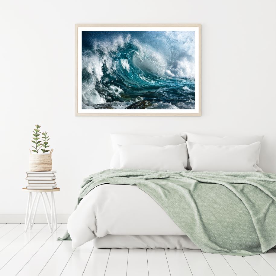Sea Waves Crashing Photograph Home Decor Premium Quality Poster Print Choose Your Sizes