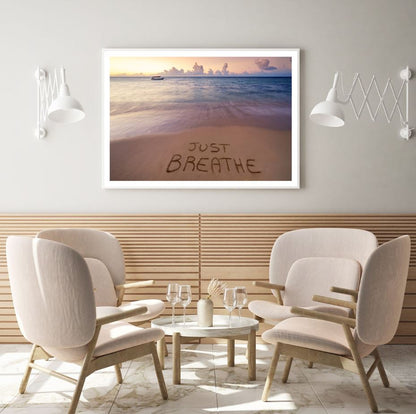 Writing on Shore Photograph Home Decor Premium Quality Poster Print Choose Your Sizes