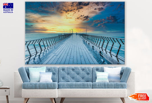 Bridge Over Sea Scenery View Print 100% Australian Made