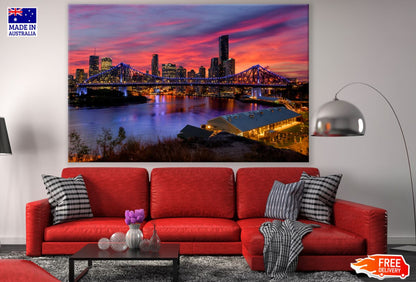 Bridge Over River & City View Print 100% Australian Made