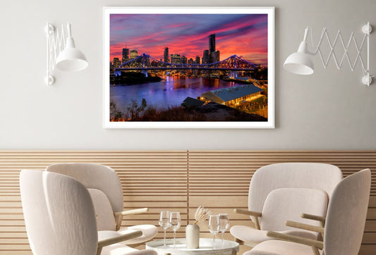 Bridge Over River & City View Home Decor Premium Quality Poster Print Choose Your Sizes