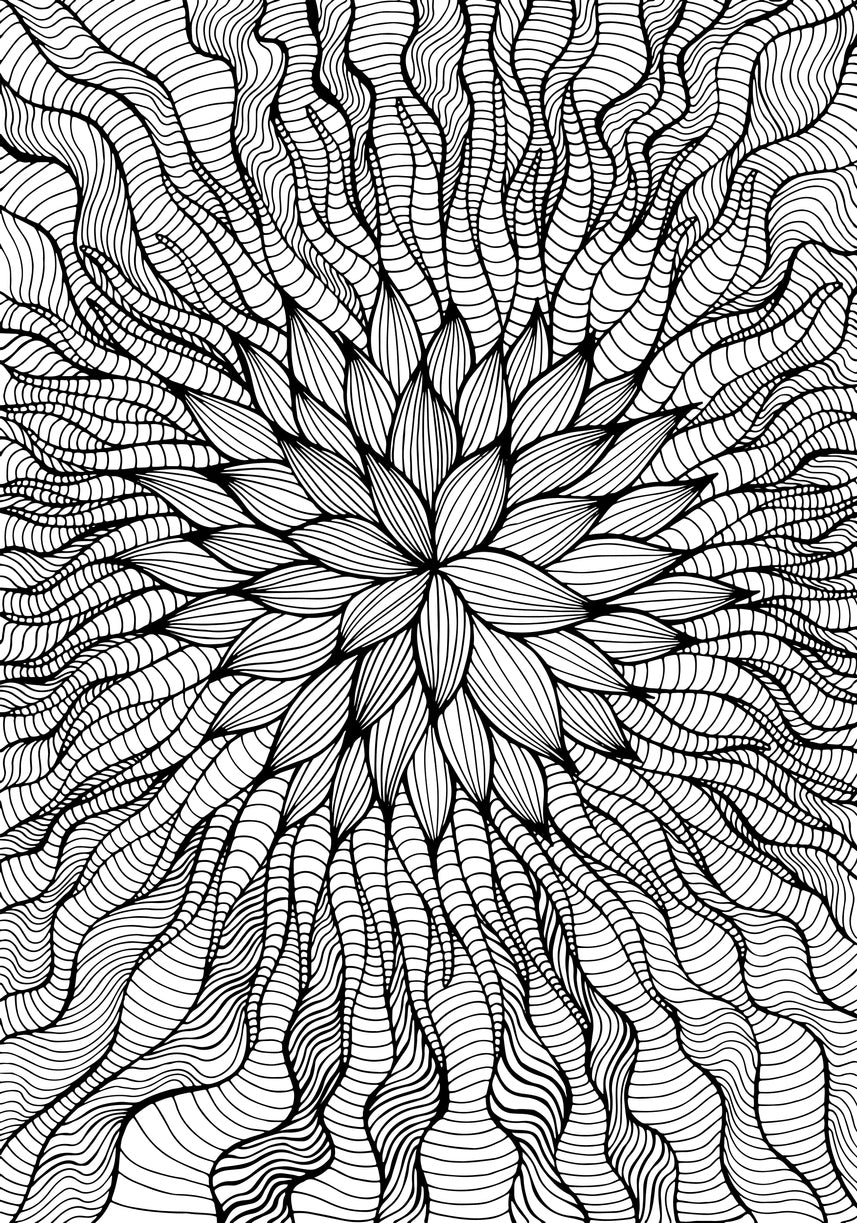 B&W Floral Pattern Vector Art Print 100% Australian Made