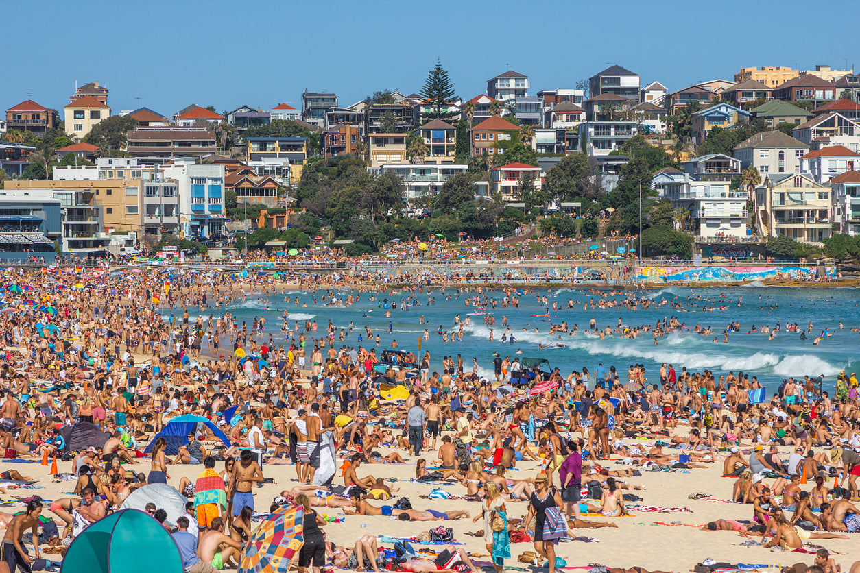 People on Sea Shore Photograph Print 100% Australian Made