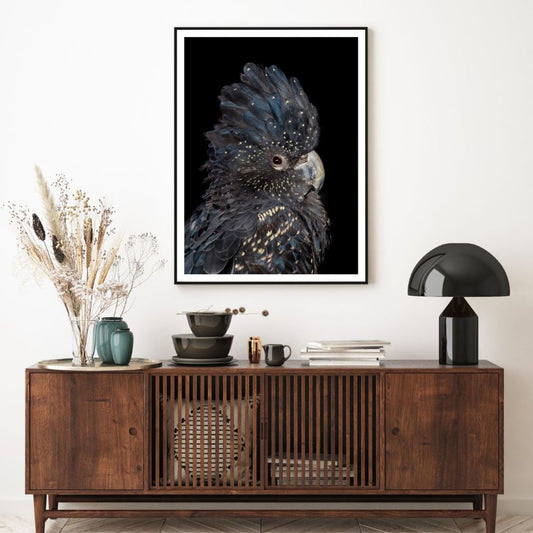 Black & Gold Parrot Portrait View Home Decor Premium Quality Poster Print Choose Your Sizes