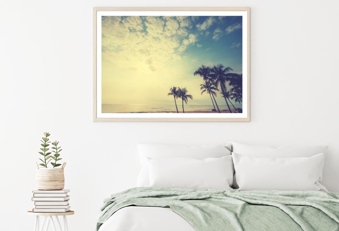 Palm Trees & Sea Photograph Home Decor Premium Quality Poster Print Choose Your Sizes