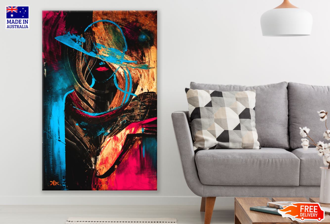 Colorful Woman Portrait Painting Print 100% Australian Made