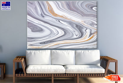 Grey & Gold Abstract Granite Art Print 100% Australian Made