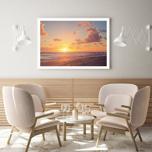 Sea Sunset Scenery Photograph Home Decor Premium Quality Poster Print Choose Your Sizes