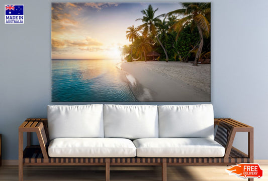 Palm Trees & Sea Scenery View Print 100% Australian Made