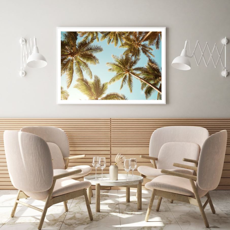 Palm Trees & Sky View Photograph Home Decor Premium Quality Poster Print Choose Your Sizes