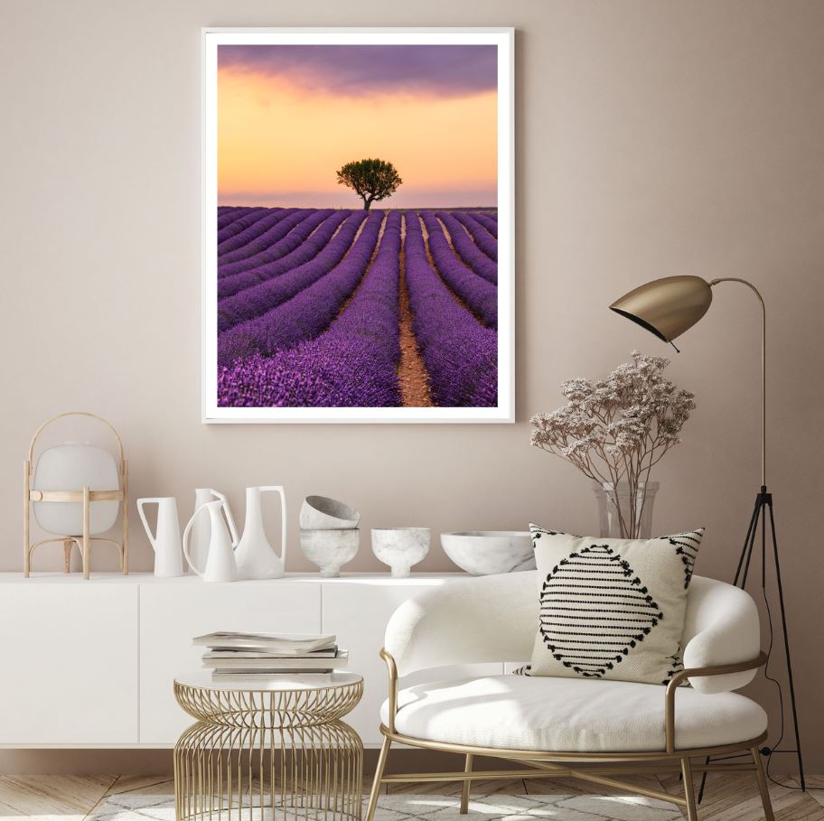 Lavender Field Scenery Photograph Home Decor Premium Quality Poster Print Choose Your Sizes