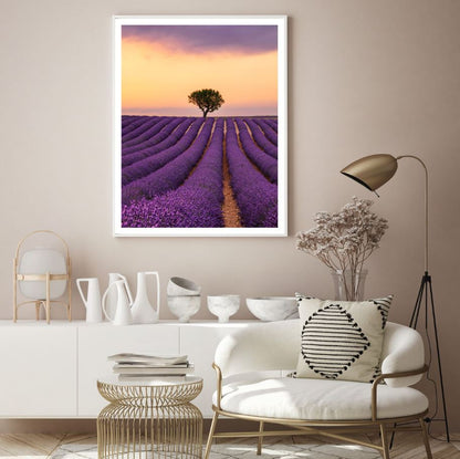 Lavender Field Scenery Photograph Home Decor Premium Quality Poster Print Choose Your Sizes