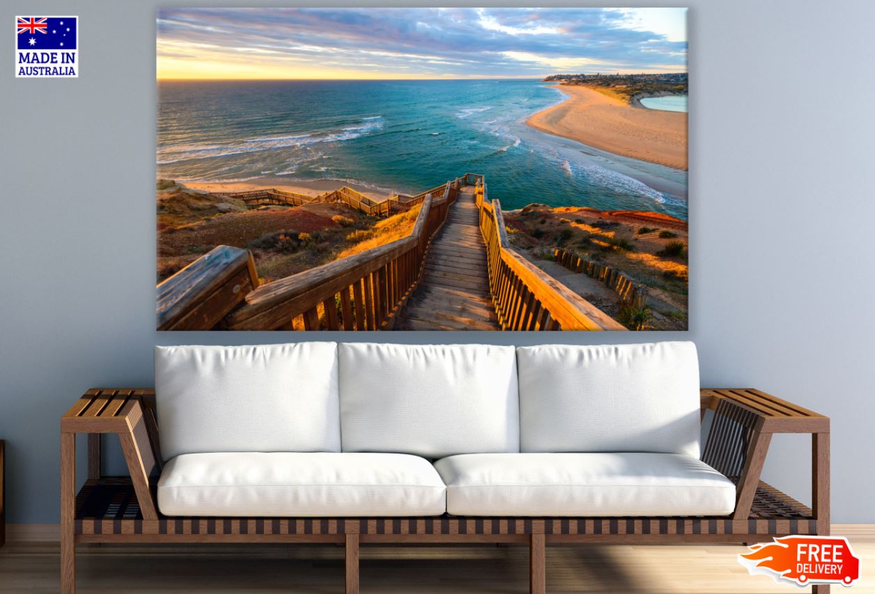 Stairs to Sea Scenery Photograph Print 100% Australian Made