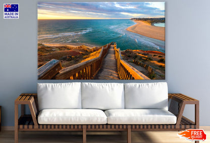 Stairs to Sea Scenery Photograph Print 100% Australian Made