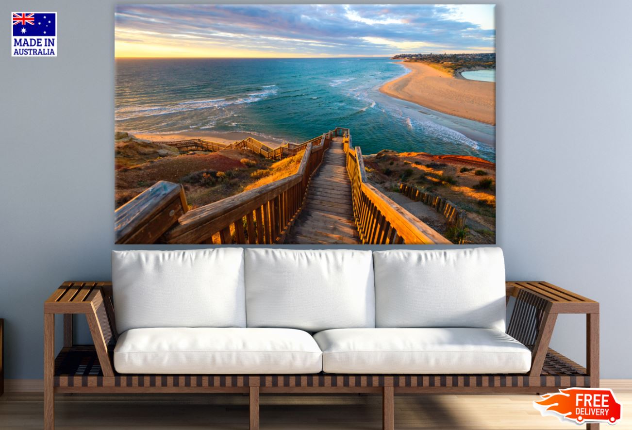 Stairs to Sea Sunset Photograph Print 100% Australian Made