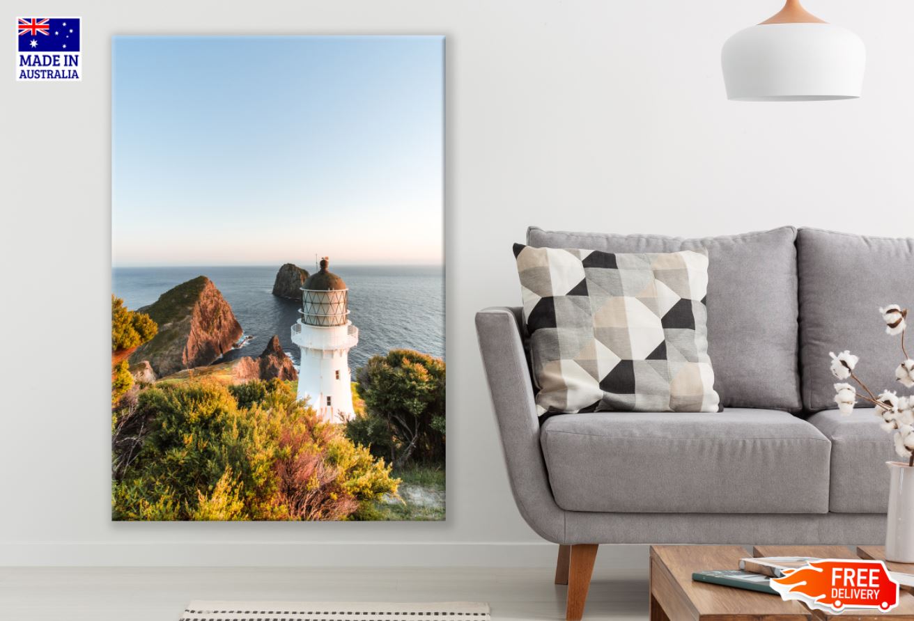Lighthouse Near Sea Scenery View Print 100% Australian Made
