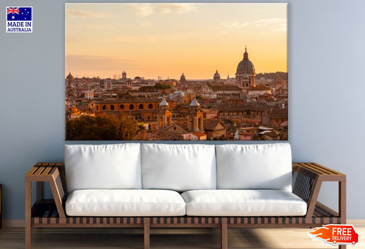 Buildings Sunset Scenery View Print 100% Australian Made