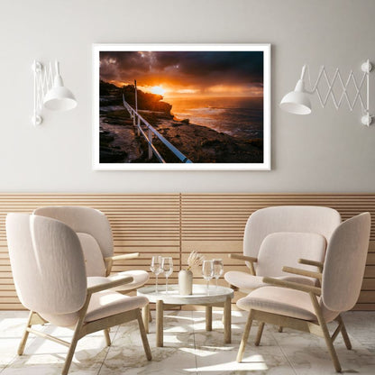 Sea Sunset Scenery Photograph Home Decor Premium Quality Poster Print Choose Your Sizes
