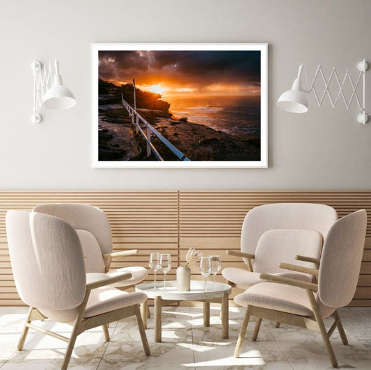 Sea Sunset Scenery Photograph Home Decor Premium Quality Poster Print Choose Your Sizes