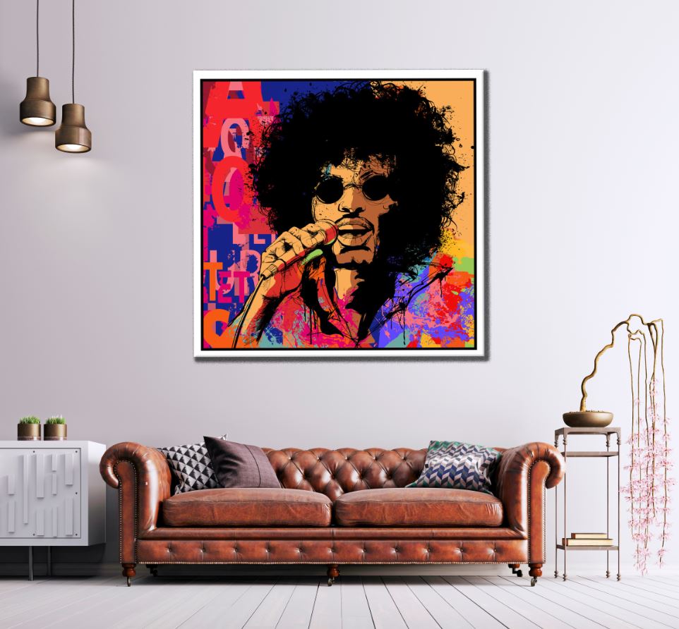 Square Canvas Male Singer Abstract Painting High Quality Print 100% Australian Made